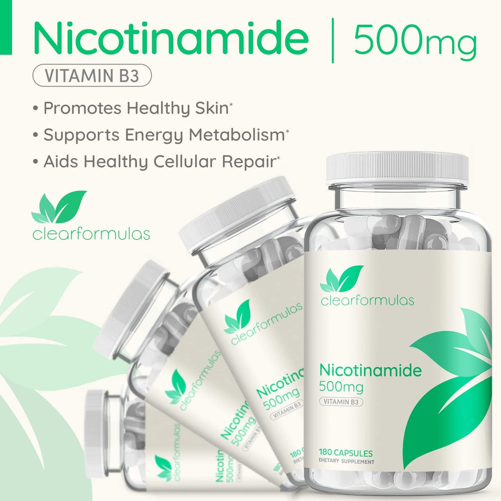 Nicotinamide 500mg 180 Veggie Capsules Vitamin B3 T473