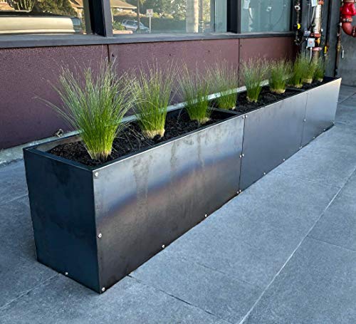 Corten Steel Cube Outdoor Planter Box, Large Raised Metal Garden Bed (12in x 12in x 12in) X8272