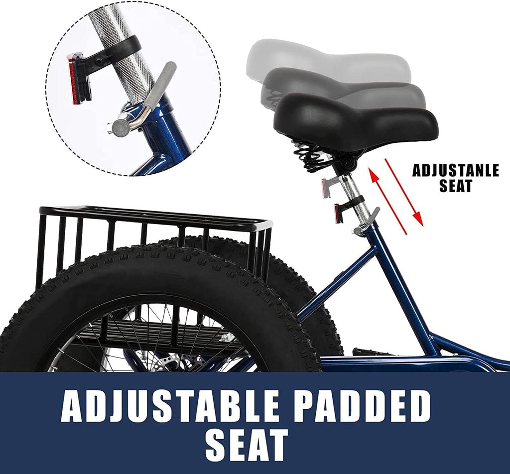 7 Speed 20" 3 Wheel Adult Tricycle with Basket Q51821