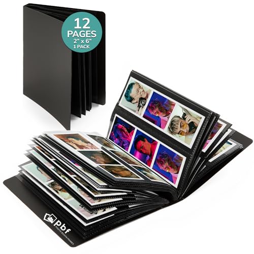 2x6 Photo Strip Album, 26 Pages, Holds 104 Photos, Black, 1-Pack A327