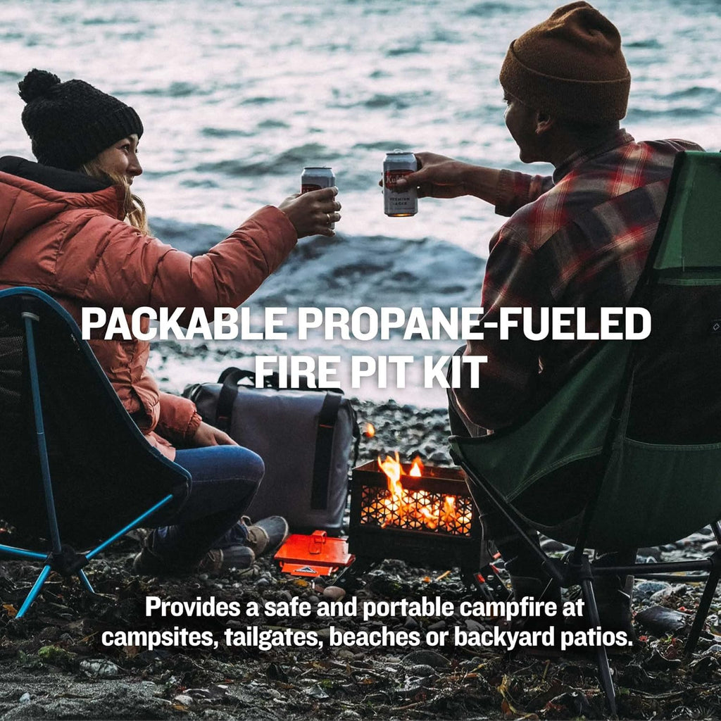 Portable Propane Fire Pit with Hose and Adjustable Regulator B343487