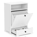 Brown Pet Food Cabinet with 2 Raised Dog Bowls Z672596