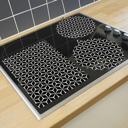 Induction Cooktop Protector Mat - Glass fiber silicone pad, 3 packs with different size combinations X6585