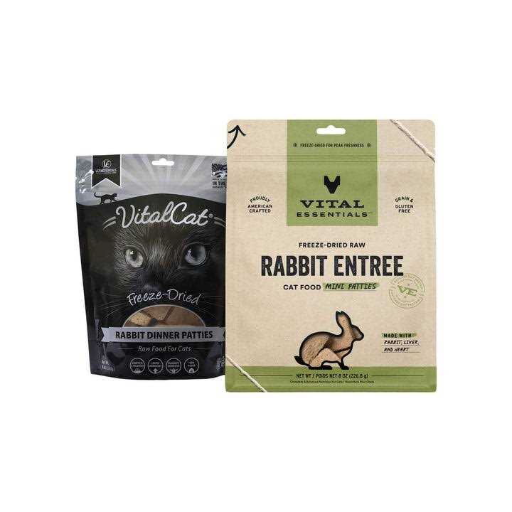 Freeze Dried Raw Rabbit Entree Cat Food Mini Patties B128