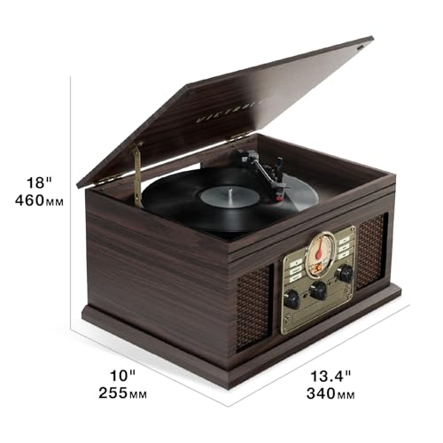 Natural 3-Speed Turntable with CD & Cassette Player, AM/FM Radio W370