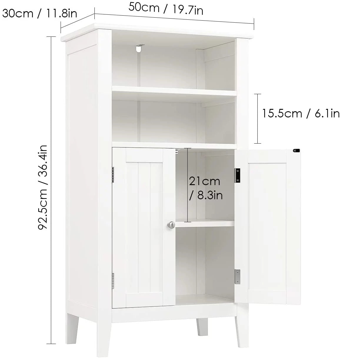 White 2 Door Wood Storage Cabinet M599