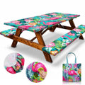 72x30 Inches 4Pcs Waterproof Polyester Picnic Table Cover with Carrying Bag J813741