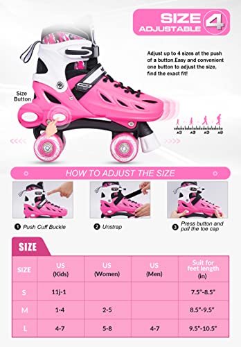 Adjustable Roller Skates with Light up Wheels D570431