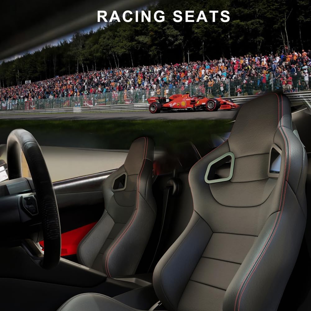 Red Stitch PVC Leather Racing Seats L29600