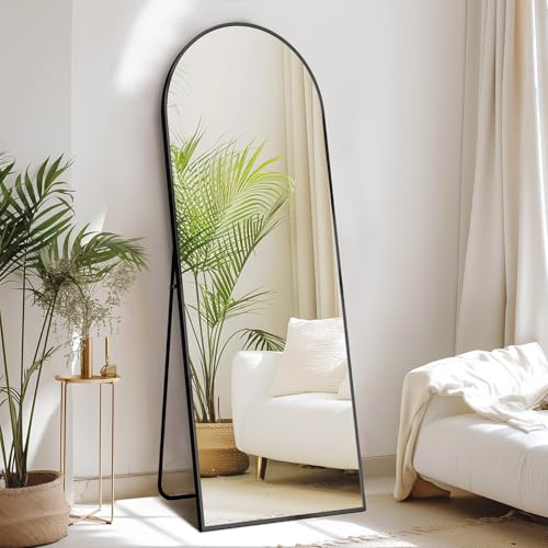 64"x21" Arched Full Length Mirror with Aluminum Alloy Thin Frame R4465