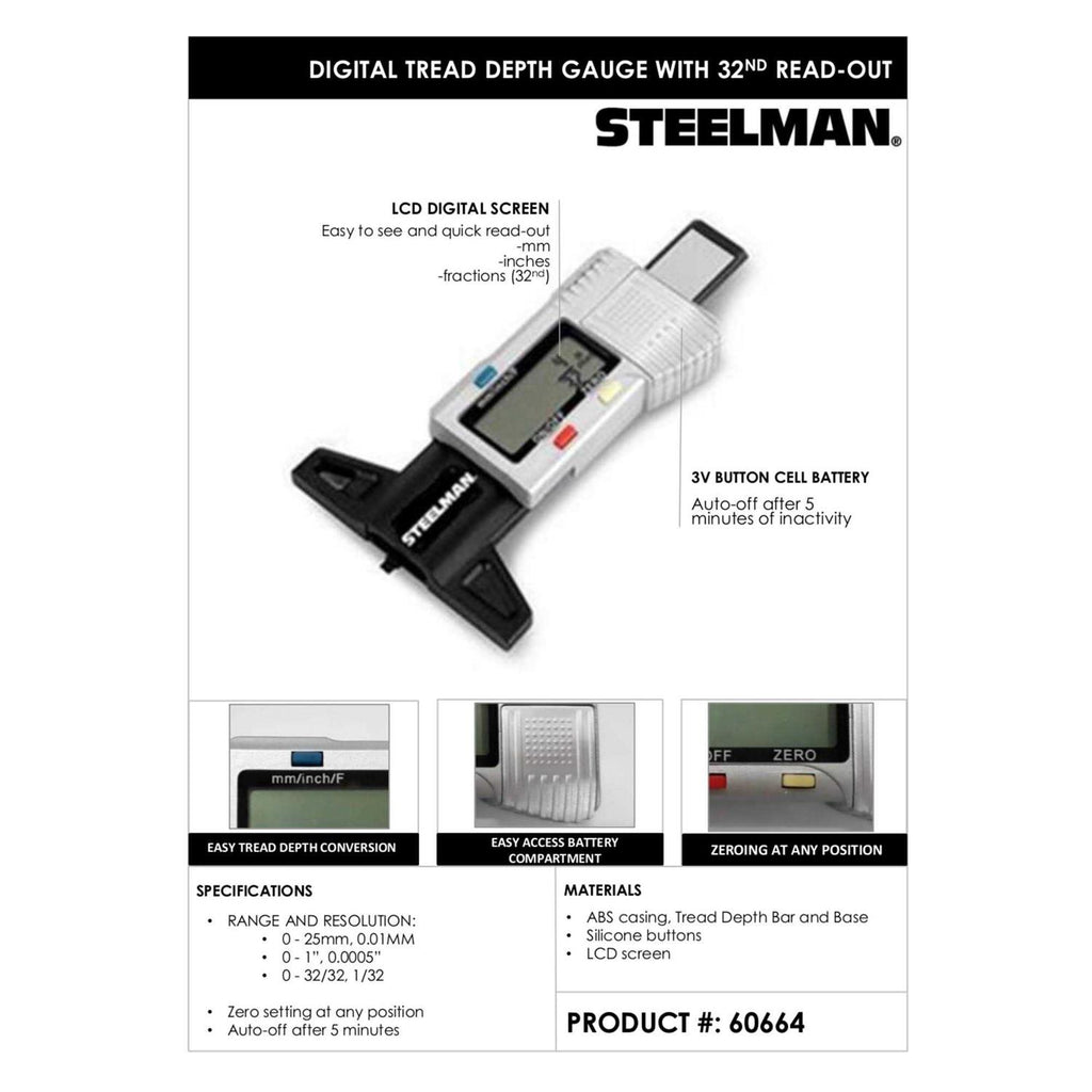 Digital Tire Tread Depth Gauge 3 Modes T537