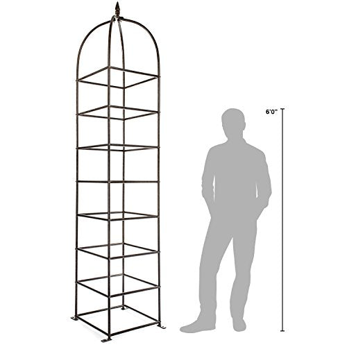 Large Obelisk for Climbing Garden Plants Weather Resistant Iron and Metal Vertical Yard Art E768561
