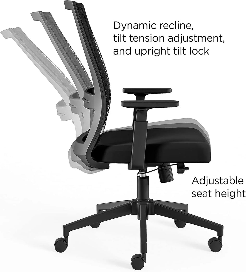 Black Fabric Mesh Swivel Task Chair, 2/Pack F152831