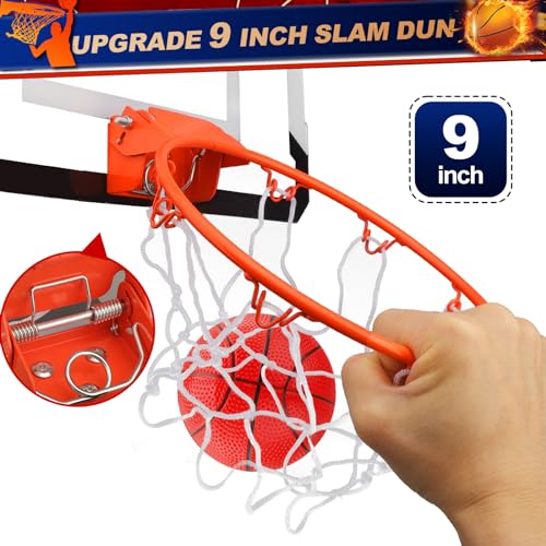 Over Door Basketball Hoop with 9 Inch Rim 4 Mini Basketballs D2266