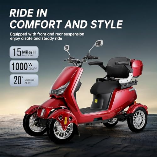 Silver 4 Wheel Mobility Scooter 500lbs Loadweight 31 Mile Long Range Battery K563736