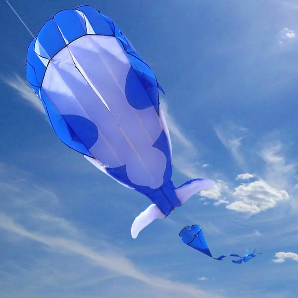 Blue Polyester 78inch Whale Dolphin Kite F146