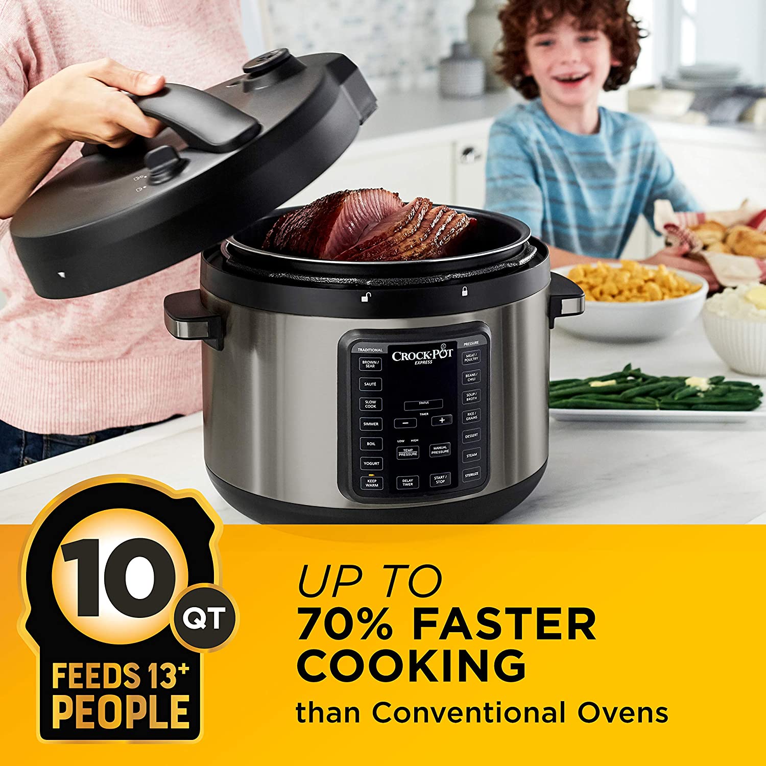 10-Qt. Black Stainless Multi-Cooker W266665