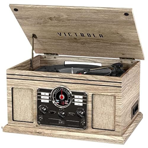 Natural 3-Speed Turntable with CD & Cassette Player, AM/FM Radio W370