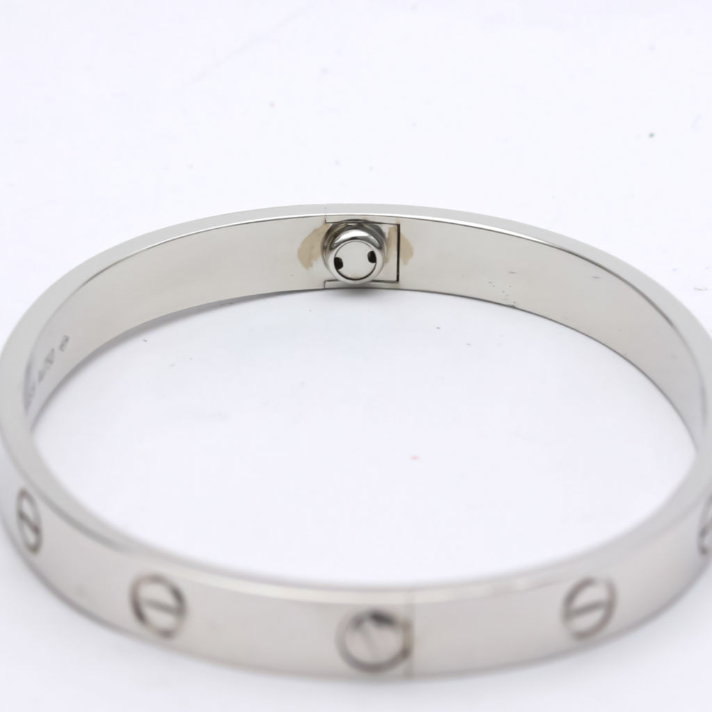 18K White Gold Love Bracelet Bangle B451060