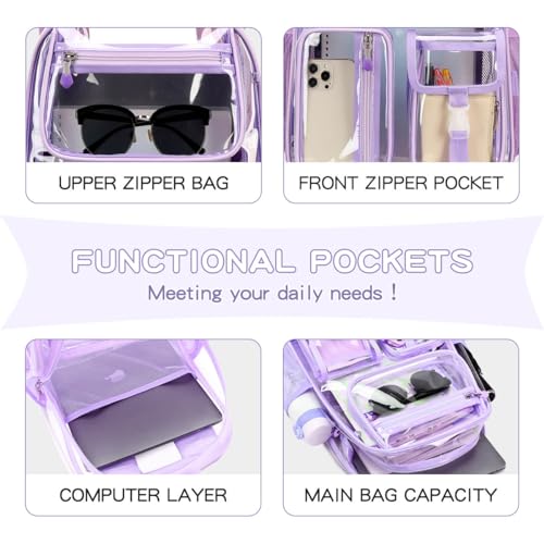 Clear 16 x 11 x 5inch TPU Backpack C9339
