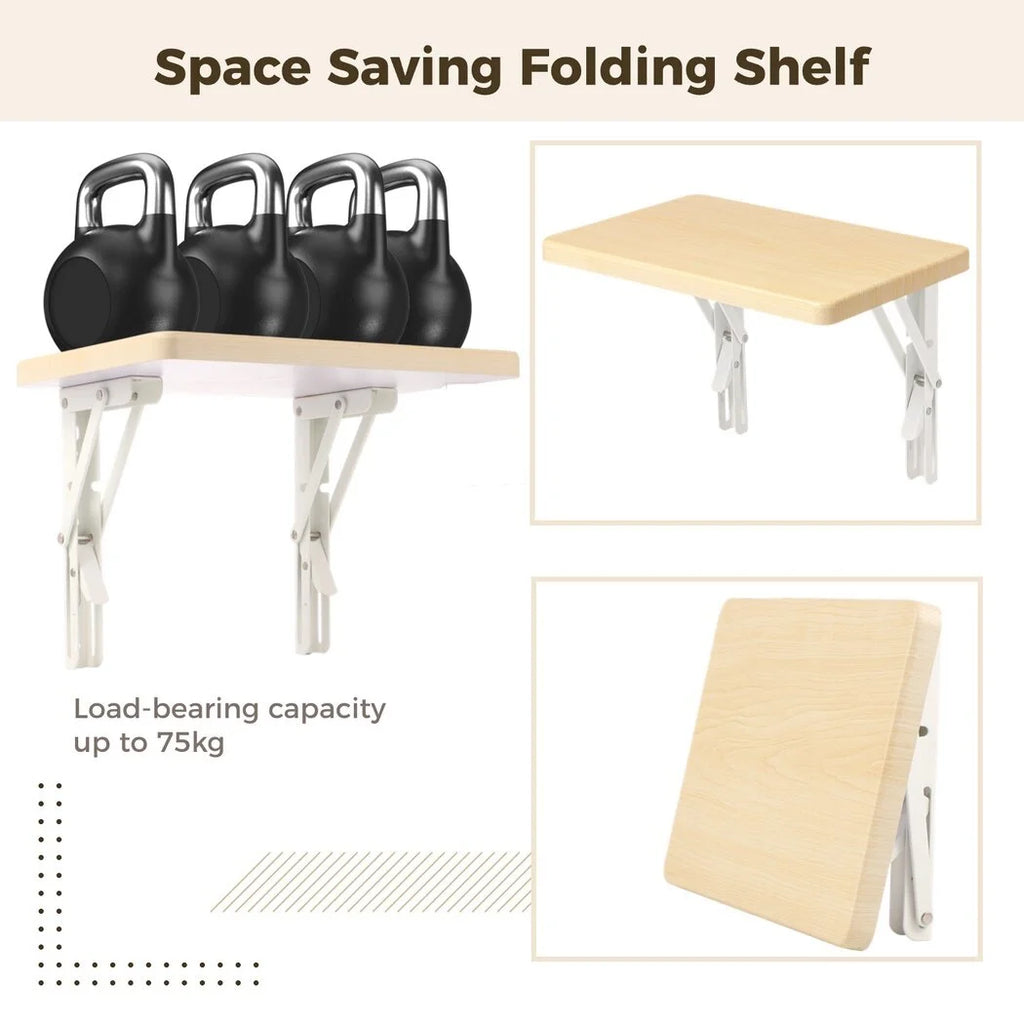 Heavy Duty Wooden Wall Mounted Folding Shelf Z93852