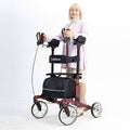 Heavy Duty Rollator Walker with 22 Wide Seat and Adjustable Backrest Z381669
