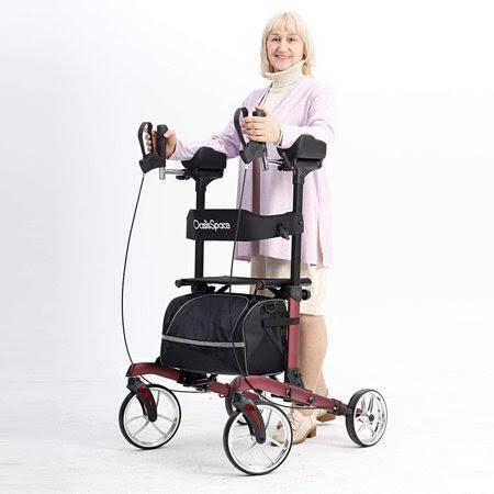 Heavy Duty Rollator Walker with 22 Wide Seat and Adjustable Backrest Z381669