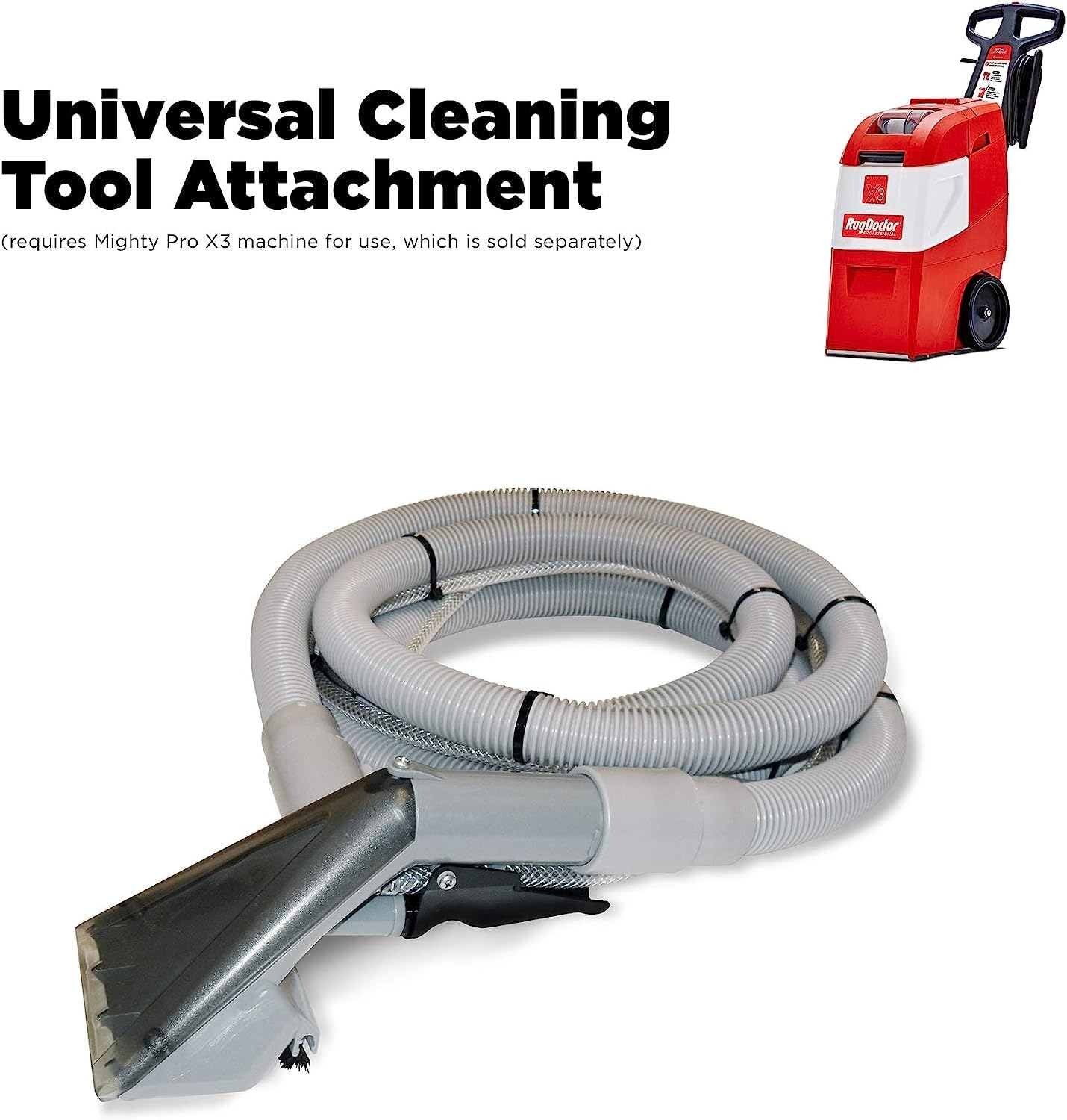 Universal Attachment for Carpet Cleaner, 12-ft Hose, Grey B84135