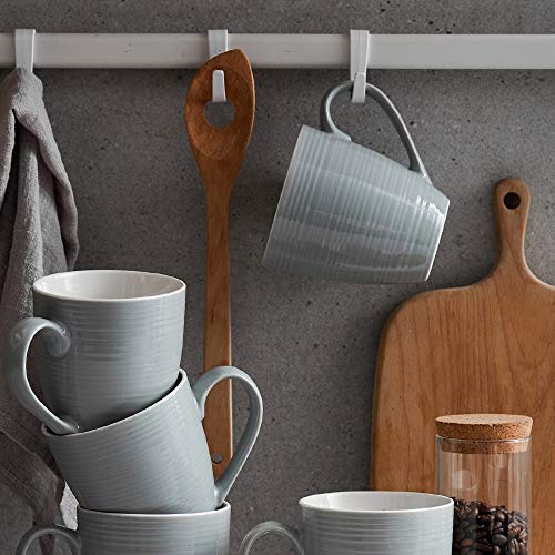 White Ceramic Coffee Mugs Set of 6, 17 Oz I4416