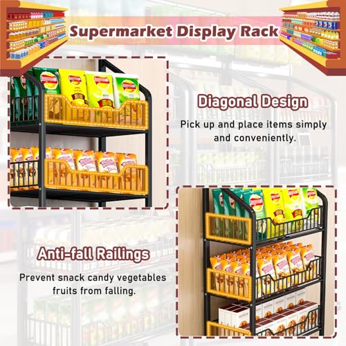 5 Tier White Display Rack with Wheels V677