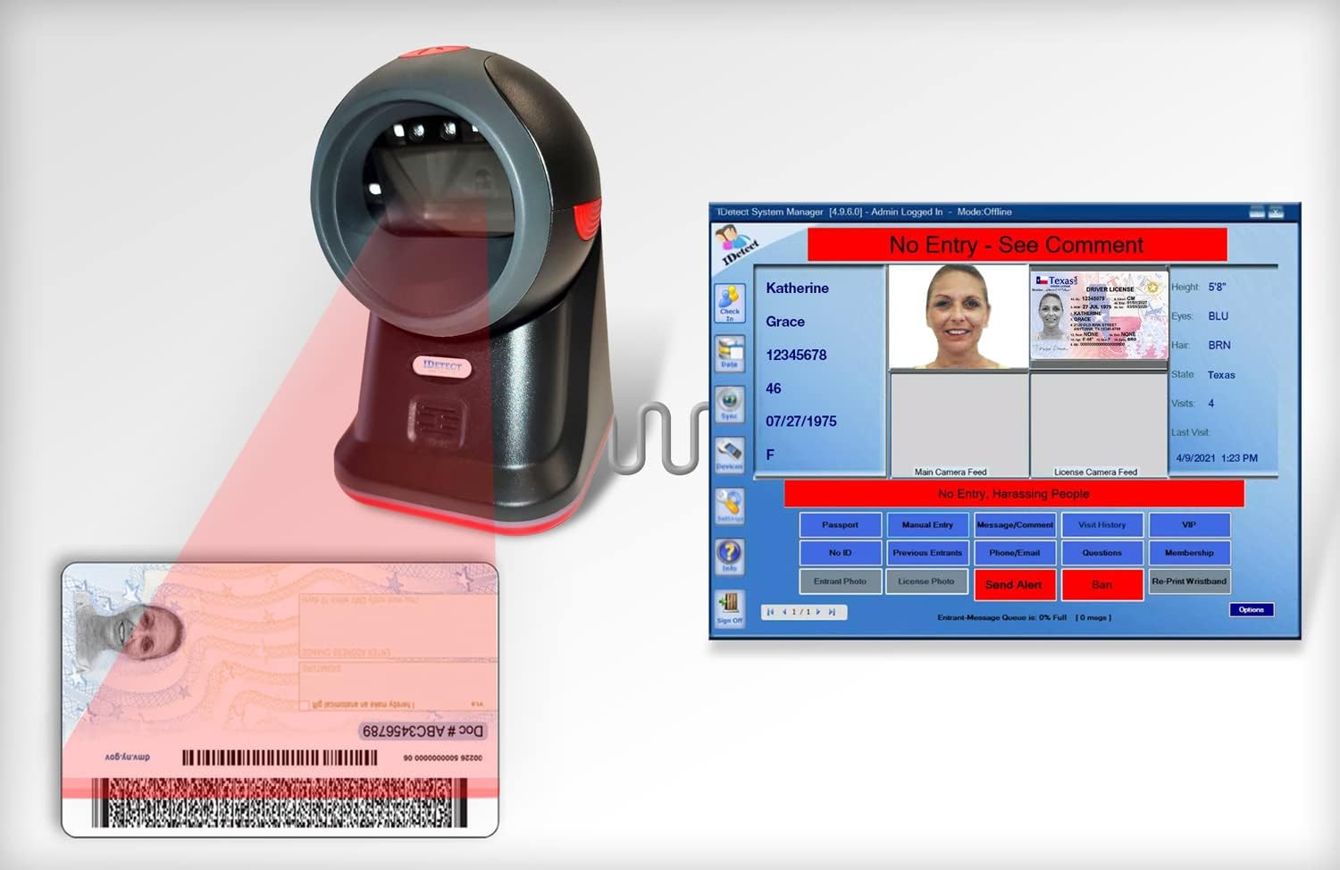 ID Scanner for Computer, Tablets, Laptops, PC & POS A167