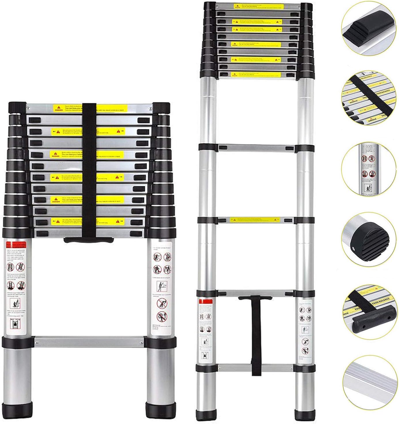 10.5FT Aluminum Telescoping Ladder D712