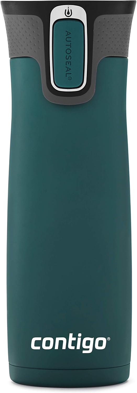 20oz Stainless Steel Vacuum Travel Mugs with Spill-Proof Lids, Chard and Matte Black H367922