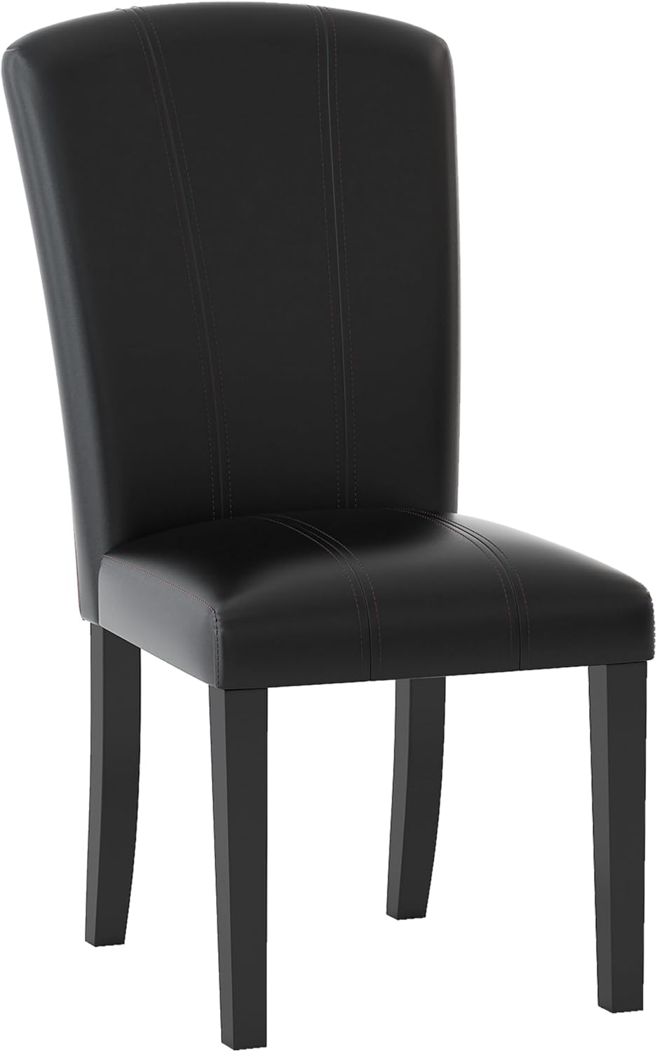 Dark Espresso 5pc Dining Set Marble Top Table and 4 Chairs Faux Leather Upholstery G40921