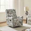 Set of 2 Manual Swivel Glider Recliner with Adjustable Backrest Footrest, BLK FLORAL C754105