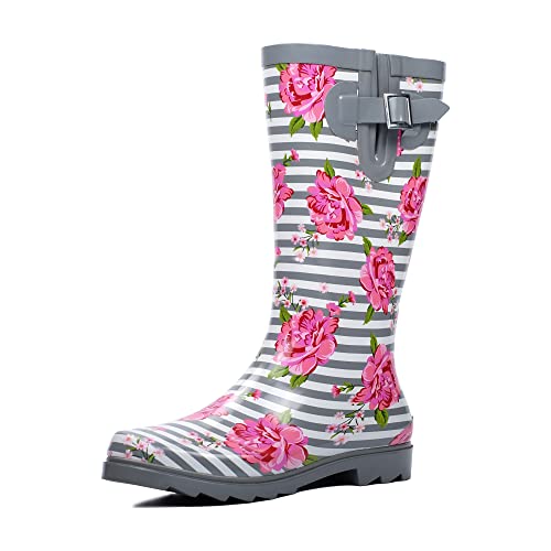 Waterproof Tall Knee High Rubber Rain Boots N244068