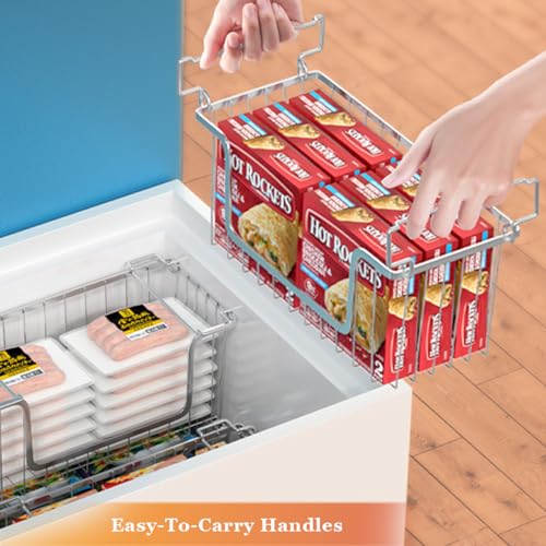 Set of 4 Stackable Metal Wire Freezer Bins with Foldable Handles K99687