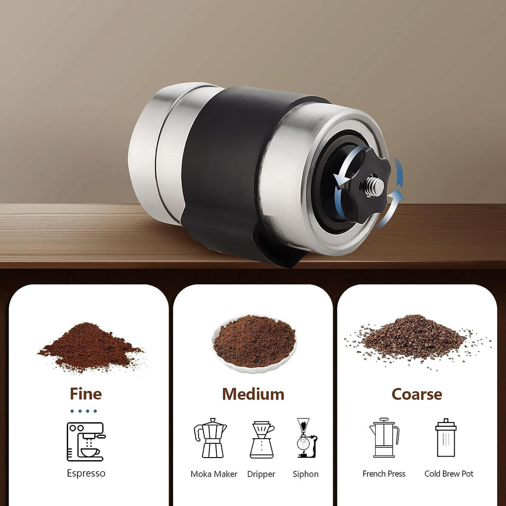 Brown Stainless Steel Manual Ceramic Burr Coffee Grinder W277