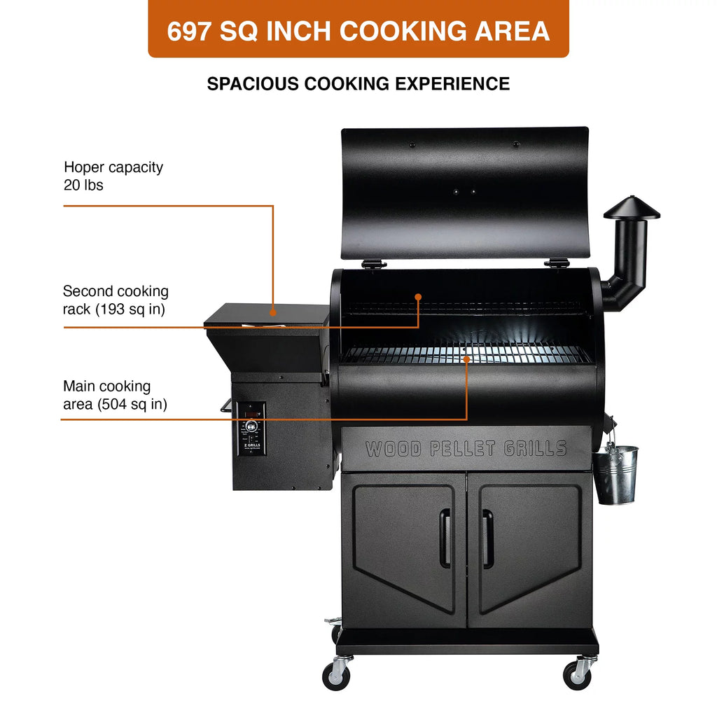 697 sq. in. Black Pellet Grill & Smoker G9133