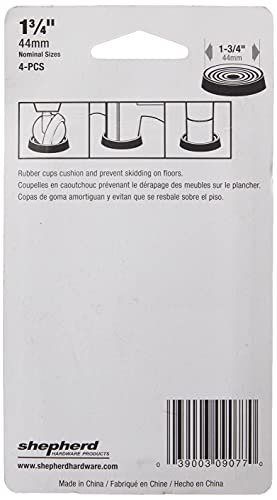 1-3/4-Inch Round Rubber Furniture Cups, 4-Pack Q8798
