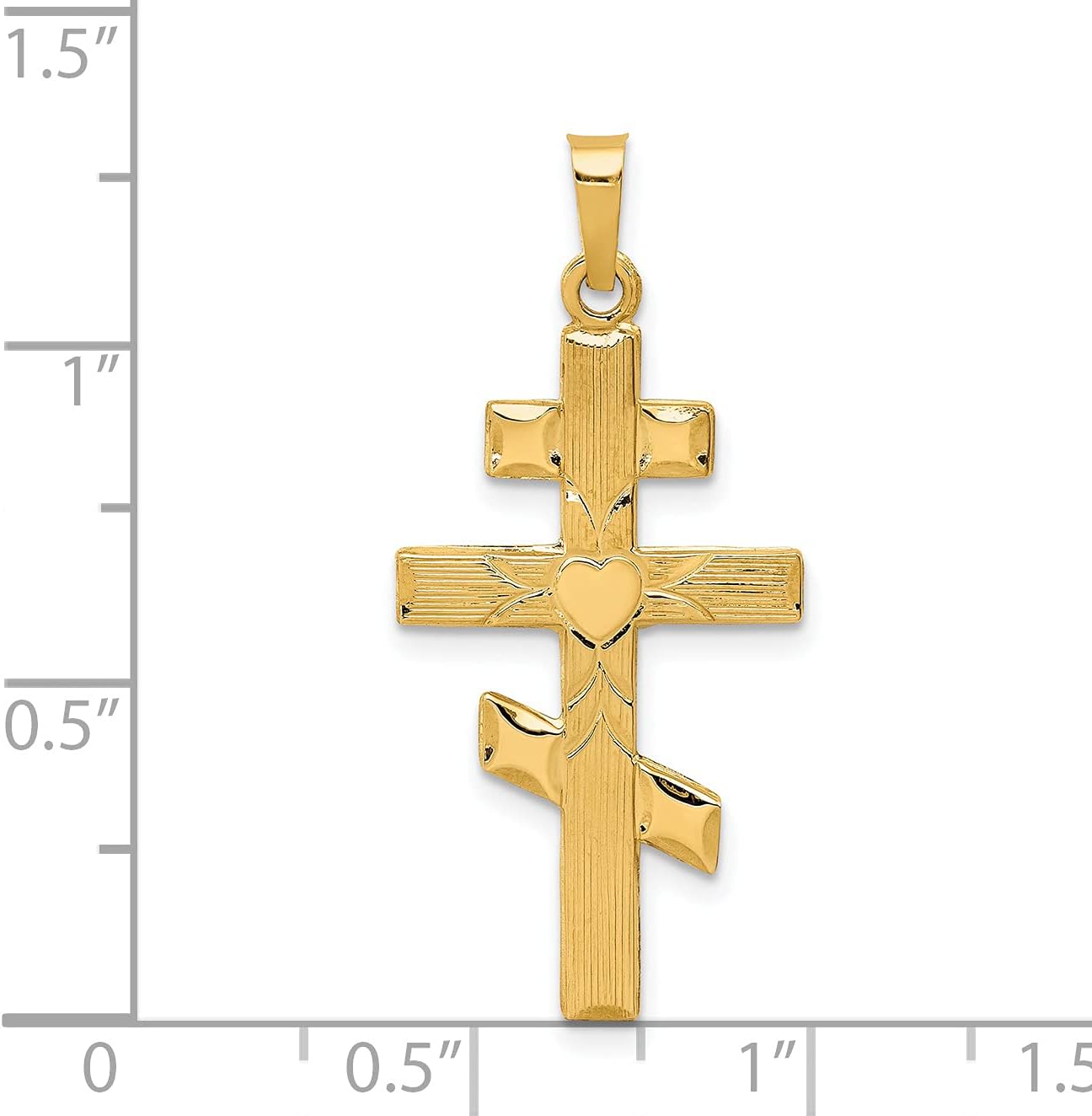 14k Yellow Gold Eastern Orthodox Cross Pendant Z484