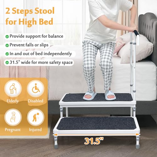 Medical Step Stool with Handle Adjustable Step Platform Z7922