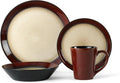 Red 16-Piece Stoneware Dinnerware Set D21282