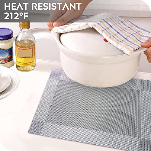 Placemats Set of 6 Heat Resistant Woven PVC Placemats I5229