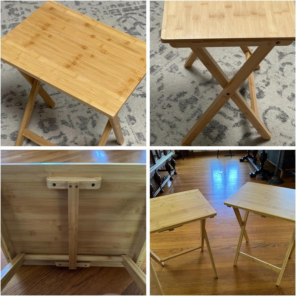 Folding TV Tray Table Set of 2, Bamboo M332471