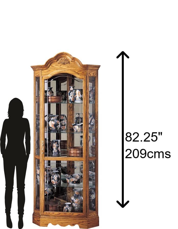 Golden Oak Corner Curio Cabinet W81749