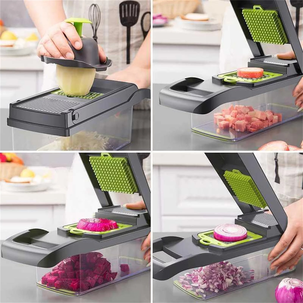 Food Chopper 8 Blade Vegetable Slicer with Container R144598