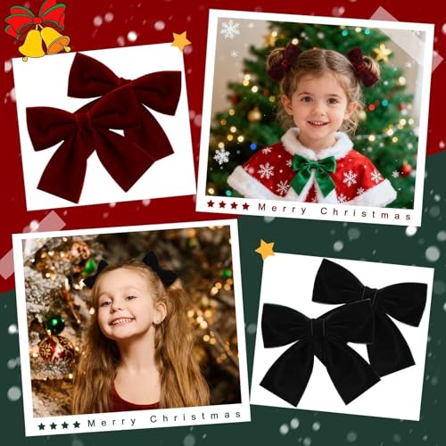 8 Pcs Velvet Hair Bows with Alligator Clips T67063