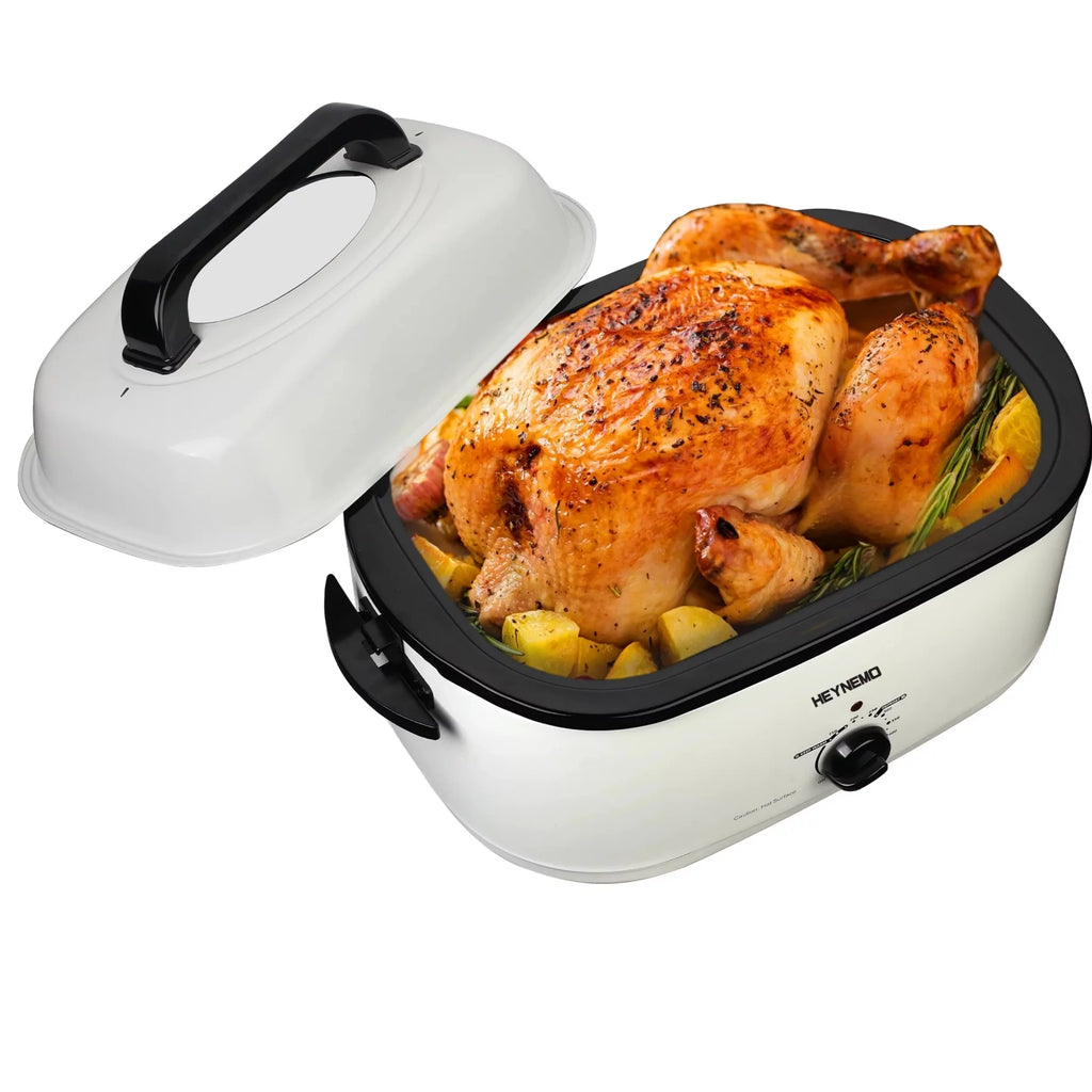 White 26 Quart Stainless Steel Electric Roaster Oven U627667