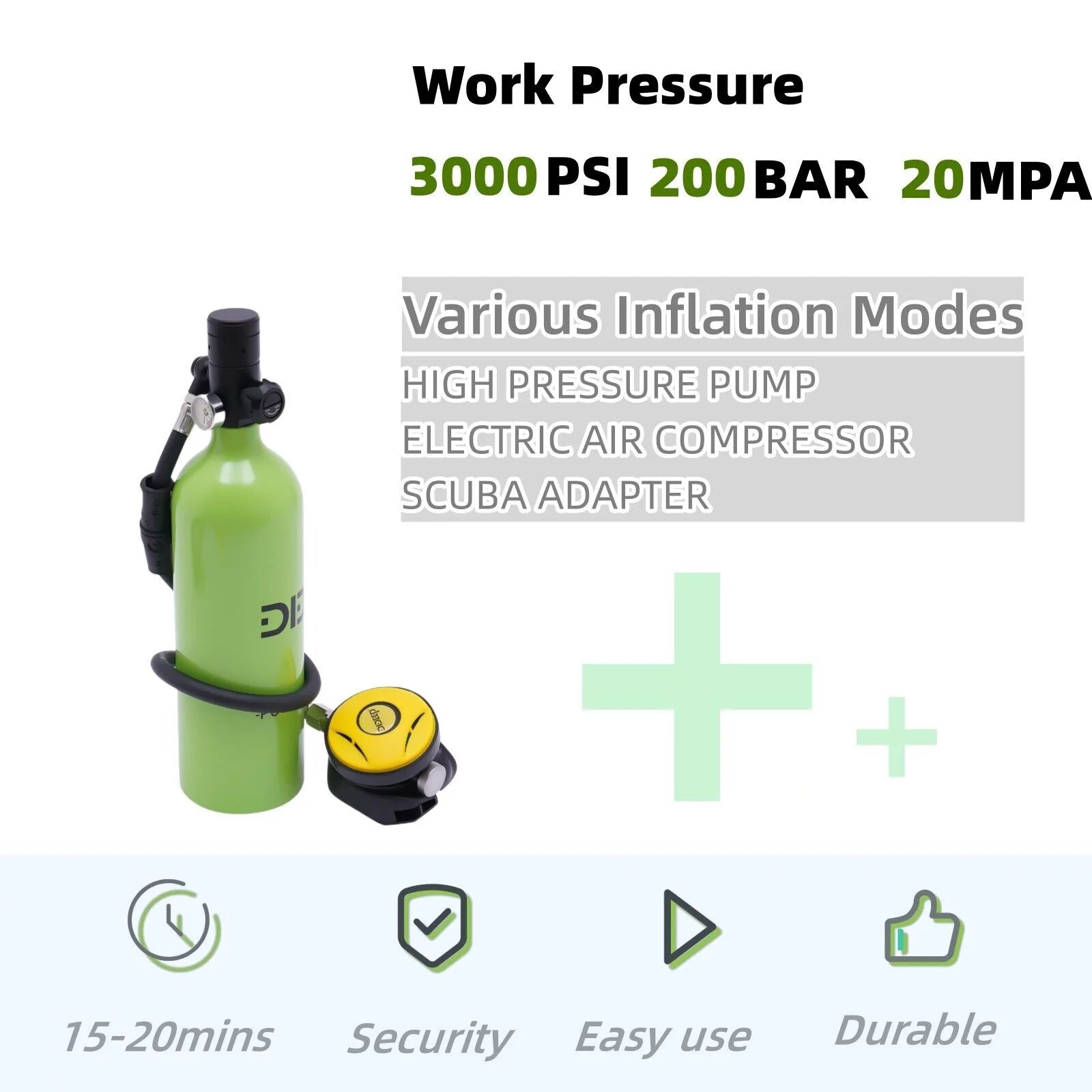 1L Mini Scuba Tank Underwater Dive Oxygen N467659